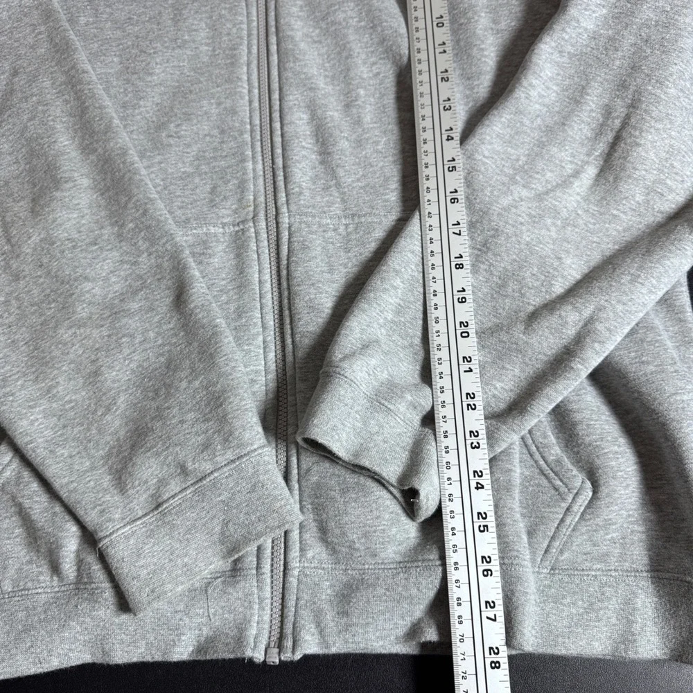 Nike Full Zip Hoodie Mens XXL Gray Heather Solid Embroidered‎ Logo Sweatshirt